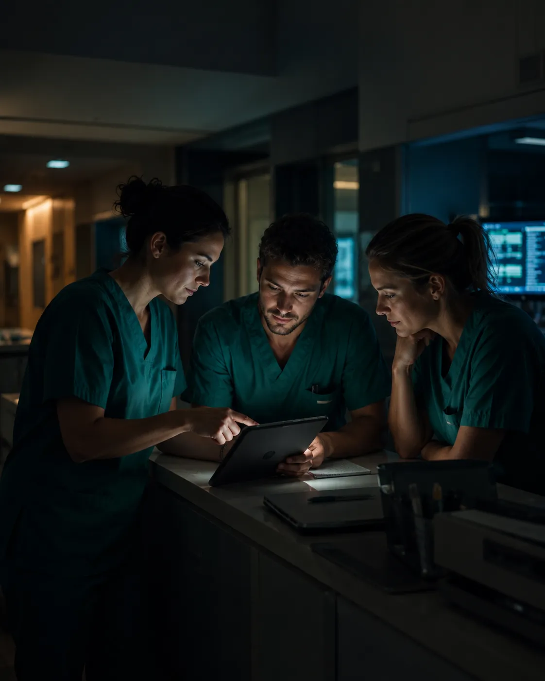 OP-Team koordiniert den Tag am Tablet
